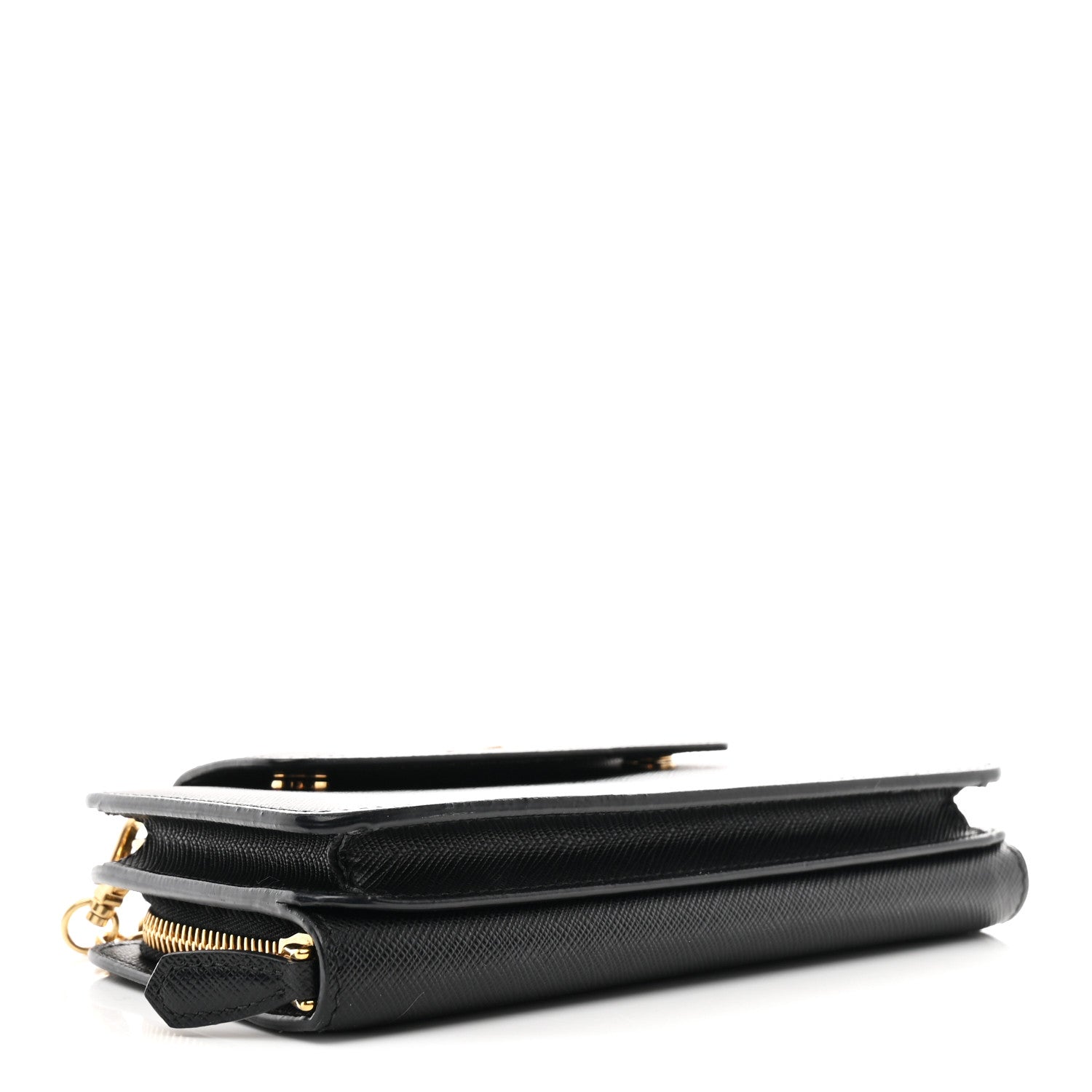 Prada Saffiano Chain Wallet Black 4 of 10
