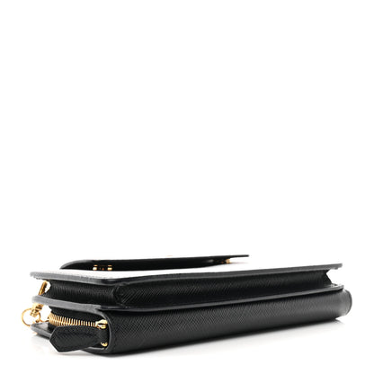 Prada Saffiano Chain Wallet Black 4 of 10