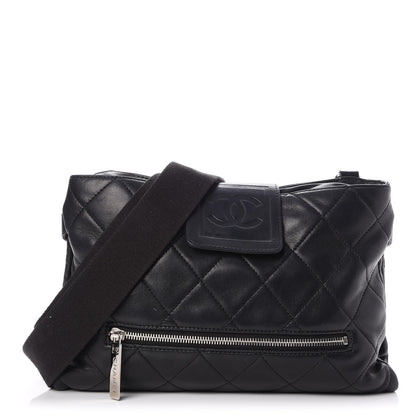 Chanel Lambskin Quilted Sport Messenger Bag Black 1 of 7