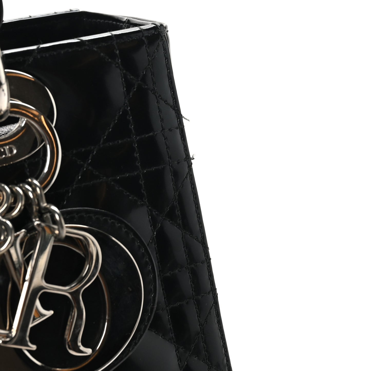 Patent Cannage Medium Lady Dior Black