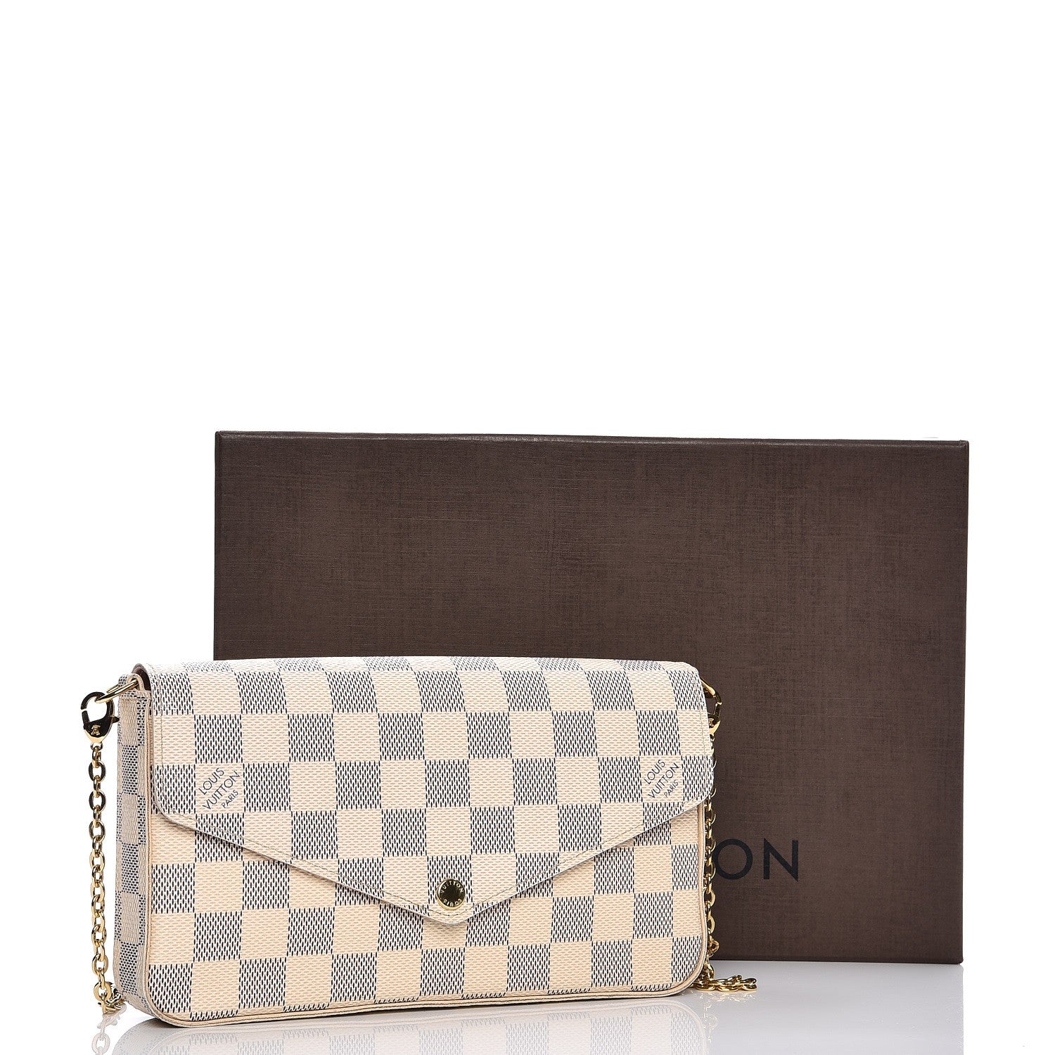 Louis Vuitton Damier Azur Pochette Felicie Chain Wallet Rose Ballerine 12 of 12