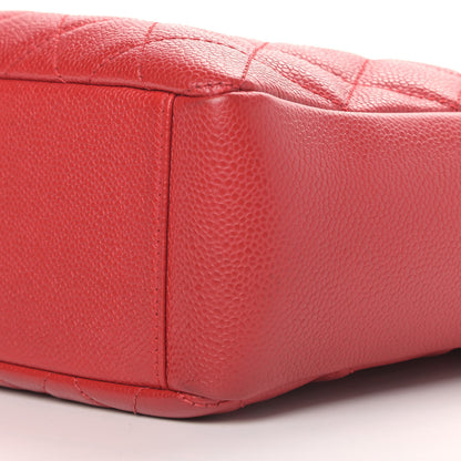 Chanel Caviar Quilted Petit Shopping Tote PST Red 9 of 10