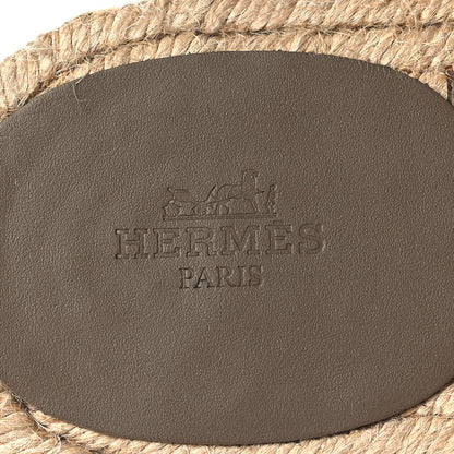 Hermes Suede Goatskin Mens Antigua Espadrille Sandals 44 Beige Sable 9 of 10