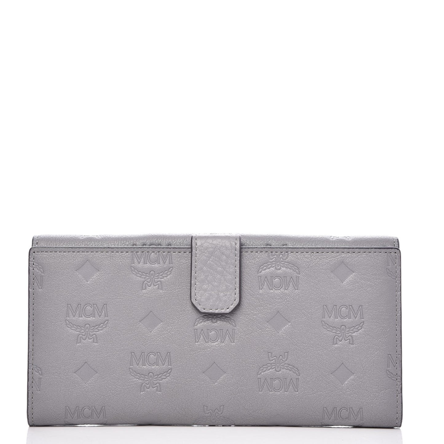Calfskin Signature Monogram Klara Flap Wallet Grey