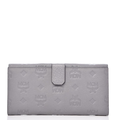 MCM Calfskin Signature Monogram Klara Flap Wallet Grey 4 of 12