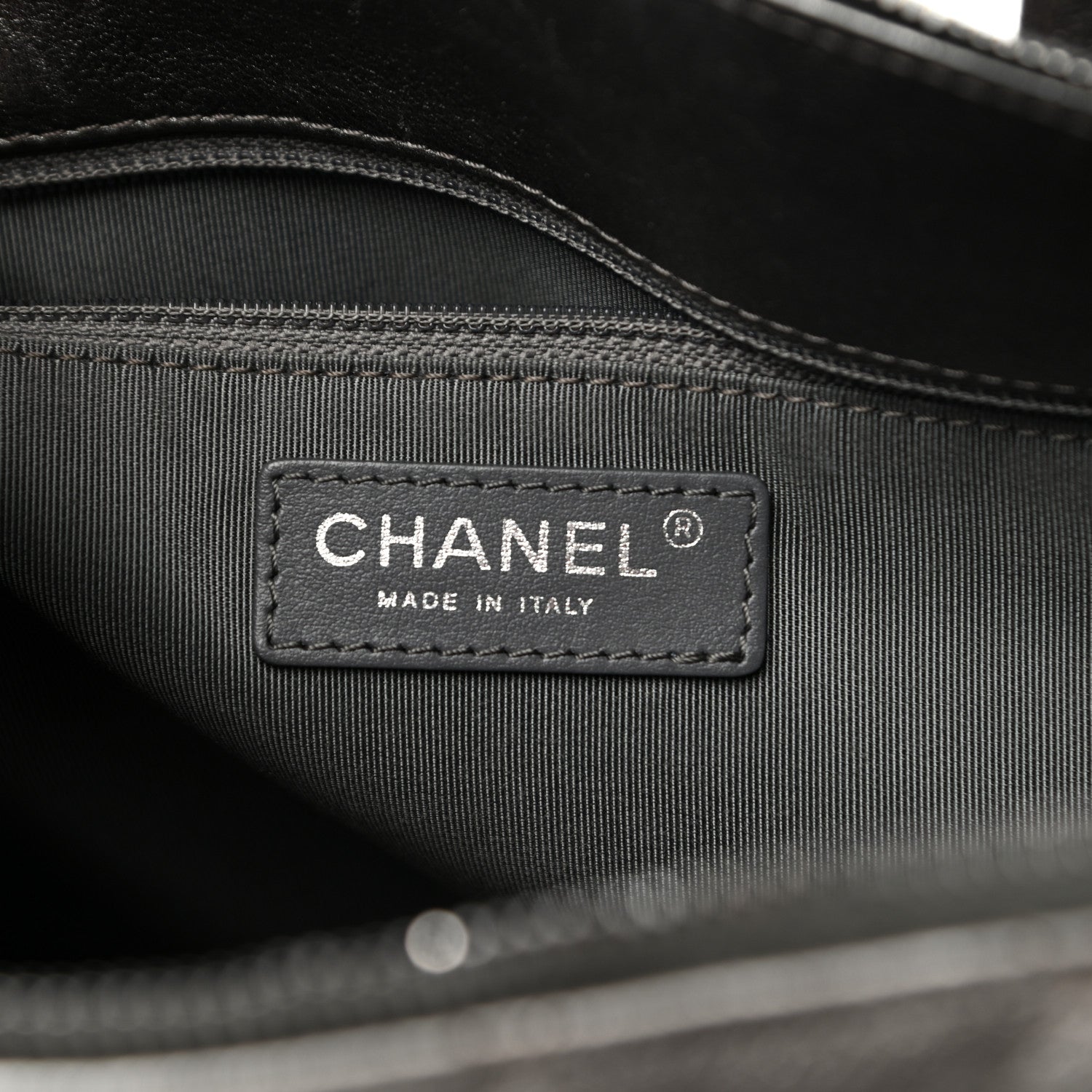 Chanel Metallic Grained Calfskin Quilted Large Casual Pocket Bowling Bag Silver 6 of 10