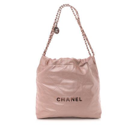 Chanel Metallic Calfskin Quilted Small Chanel 22 Pink 1 of 12