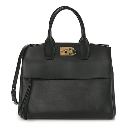 Salvatore Ferragamo Calfskin Large Studio Bag Black 1 of 10