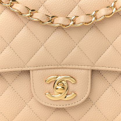 Chanel Caviar Quilted Medium Double Flap Beige 8 of 11