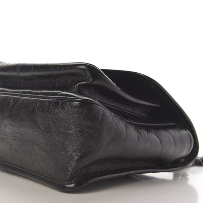 Saint Laurent Crinkled Calfskin Matelasse Monogram Medium Niki Chain Satchel Black 7 of 9