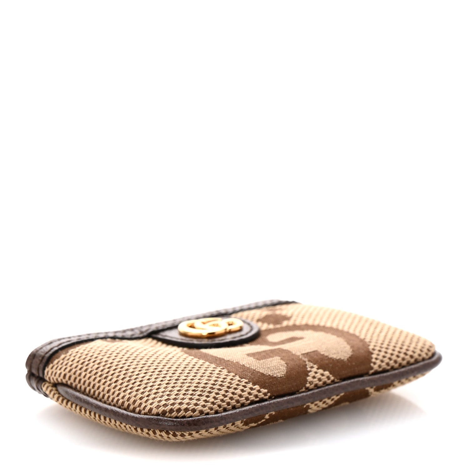 Gucci Monogram Jumbo GG Textured Dollar Calfskin Ophidia Key Case Camel Ebony New Acero 4 of 9
