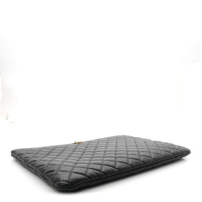 Chanel Caviar Quilted Large Boy Cosmetic Case Black Black 4 of 7