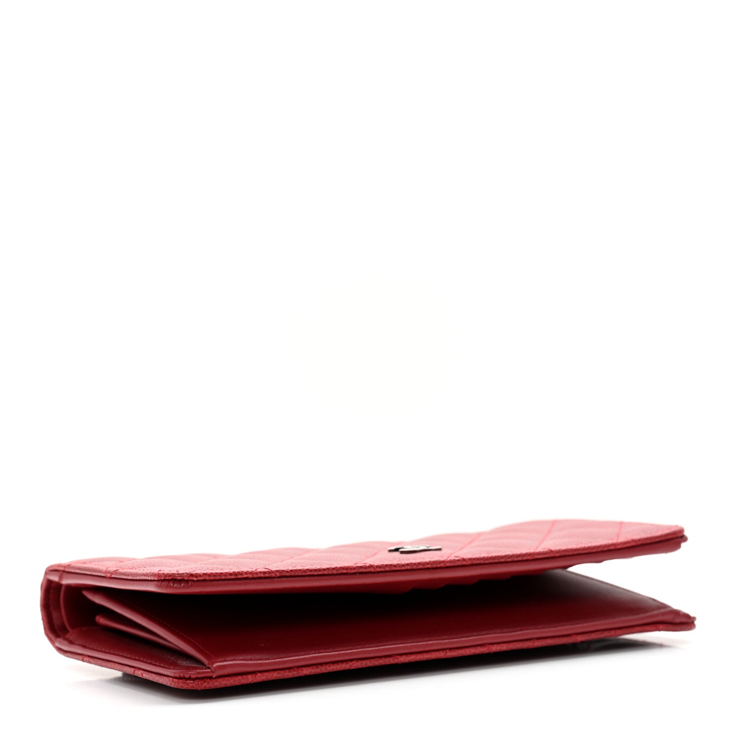 Chanel Caviar Quilted Yen Wallet Red 4 of 13