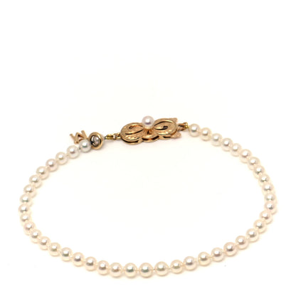Mikimoto 18K Yellow Gold Akoya Pearl 3.5-4mm Strand Bracelet 3 of 5
