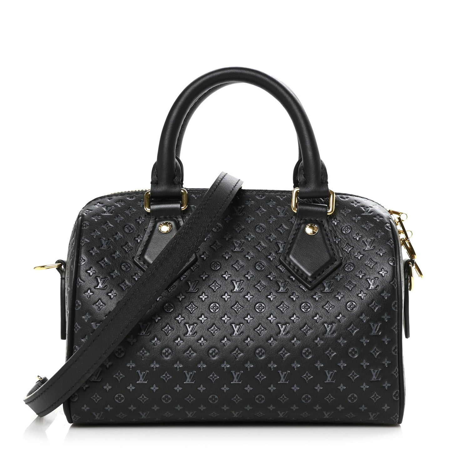 Calfskin Nanogram Embossed Speedy 20 Black