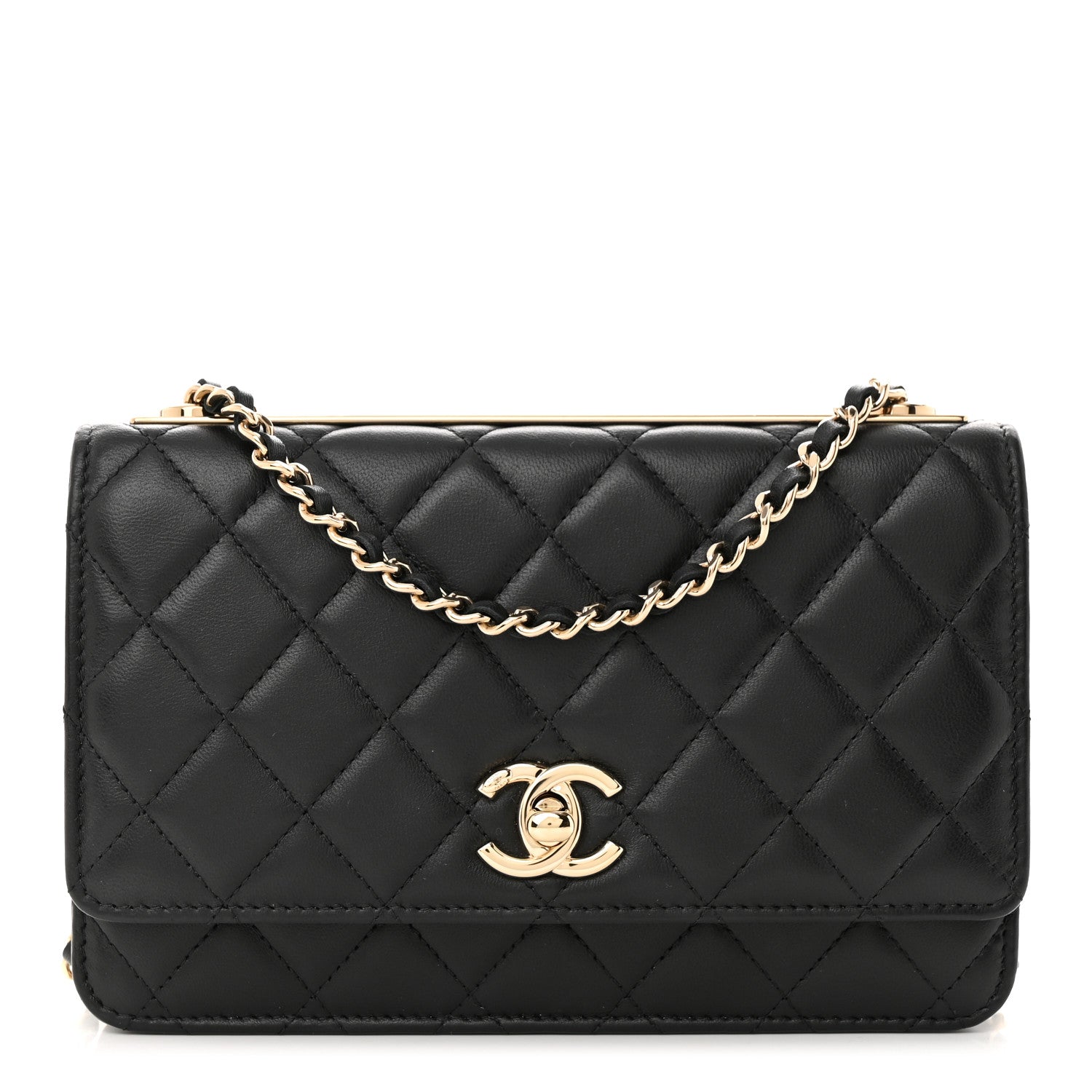 Chanel Lambskin Quilted Trendy CC Wallet On Chain WOC Black 1 of 12