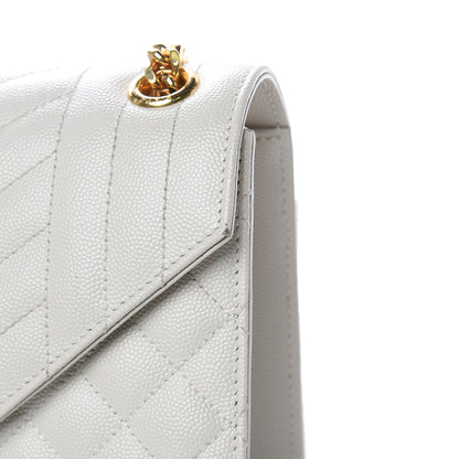 Saint Laurent Grain De Poudre Textured Mixed Matelasse Medium Triquilt Monogram Satchel Porcellana 11 of 14