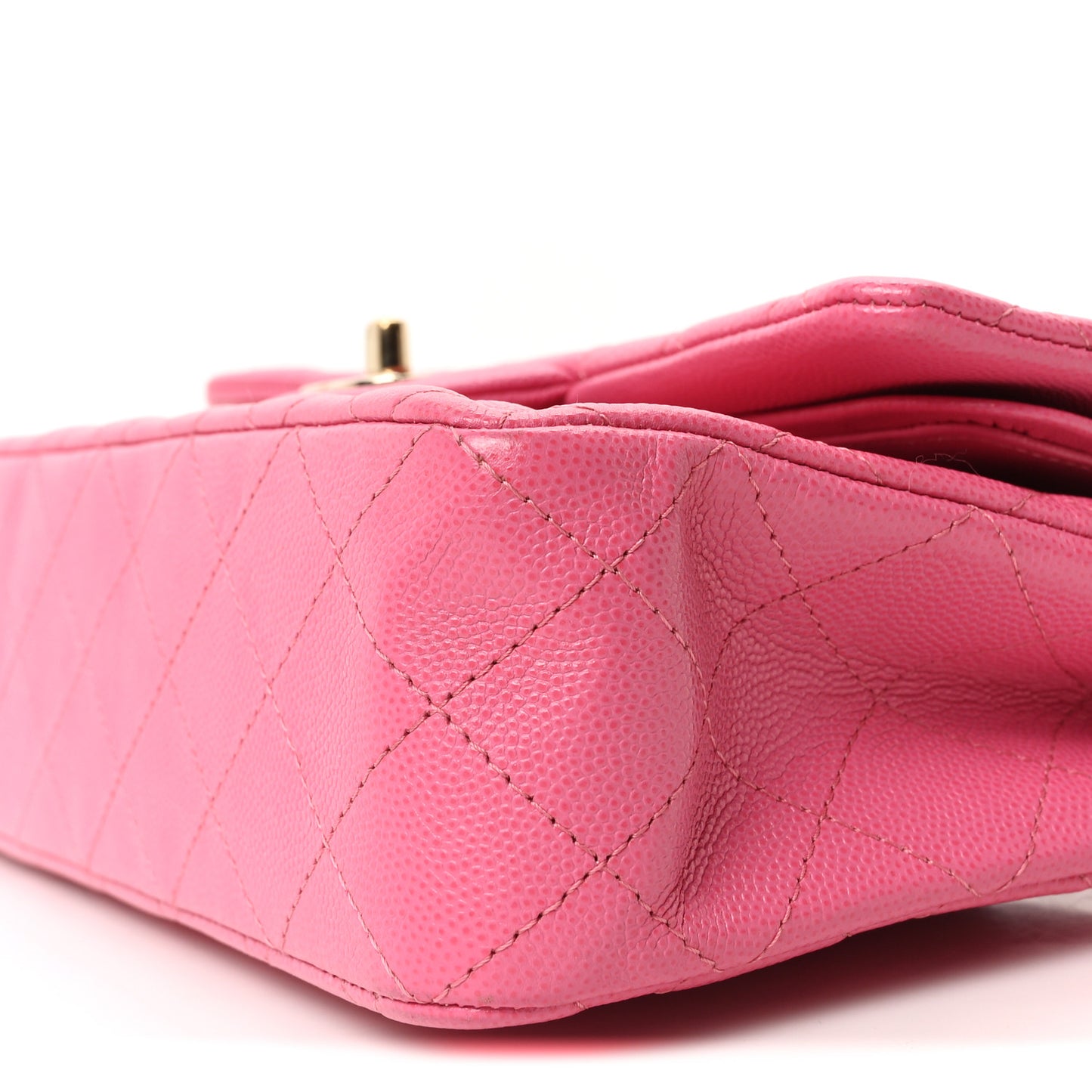 Caviar Quilted Small Double Flap Pink