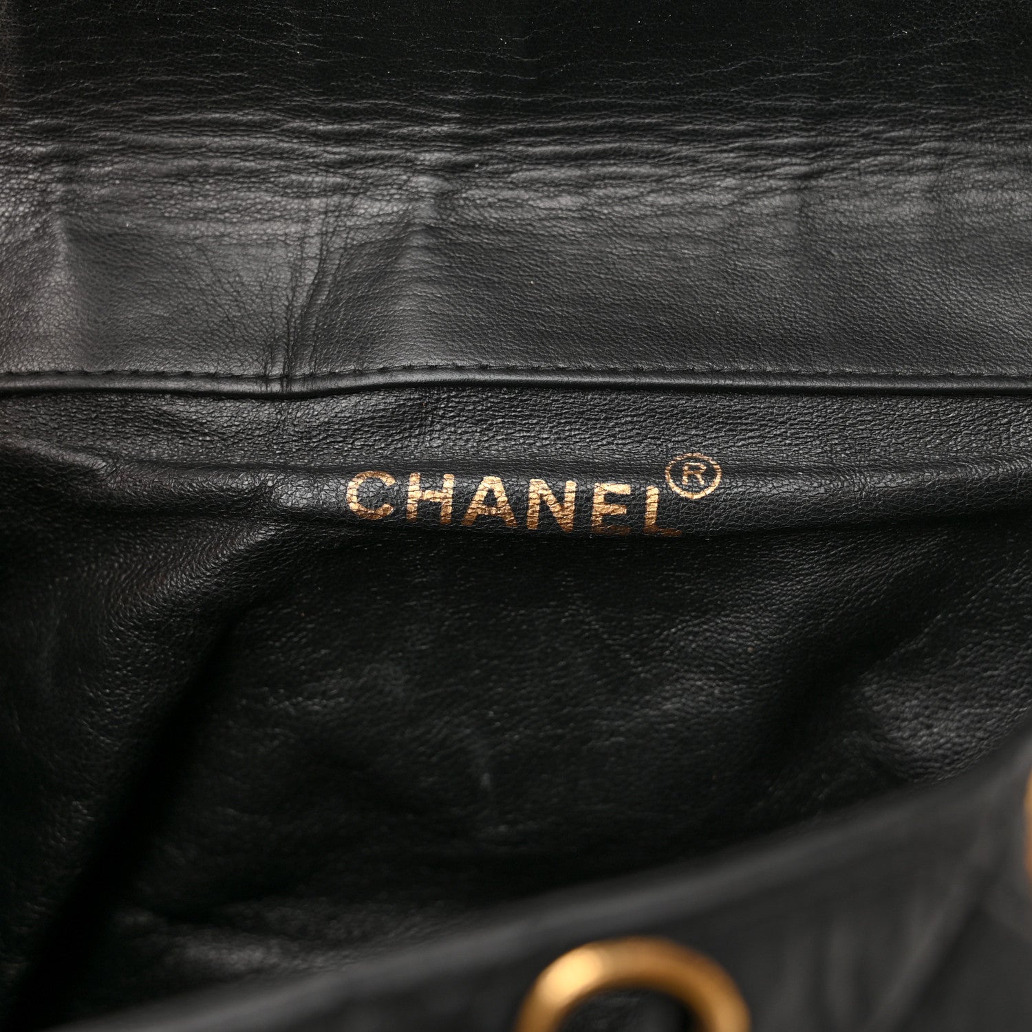 Chanel Lambskin Quilted Drawstring Backpack Black 6 of 16
