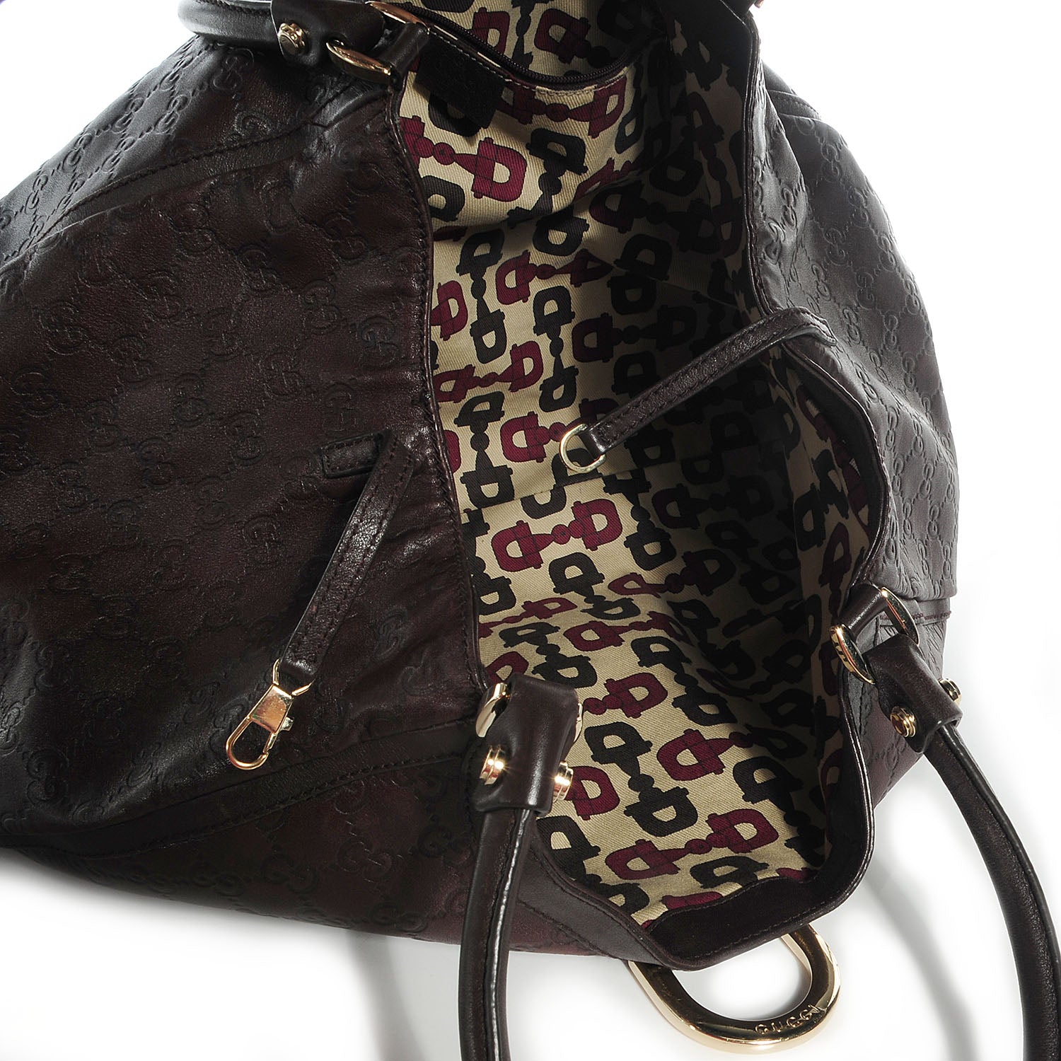 Gucci Guccissima D Gold Large Shoulder Bag Brown 6 of 8