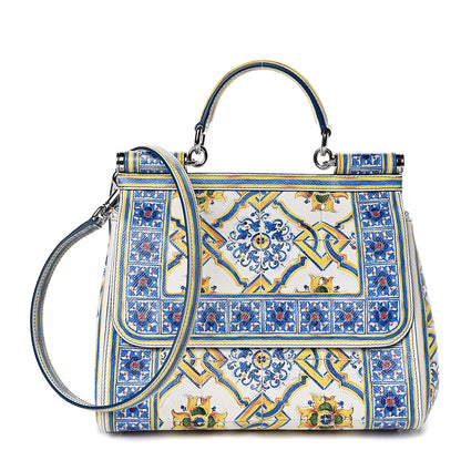 Dolce & Gabbana Dauphine Majolica Print Medium Miss Sicily Satchel Multicolor 1 of 10
