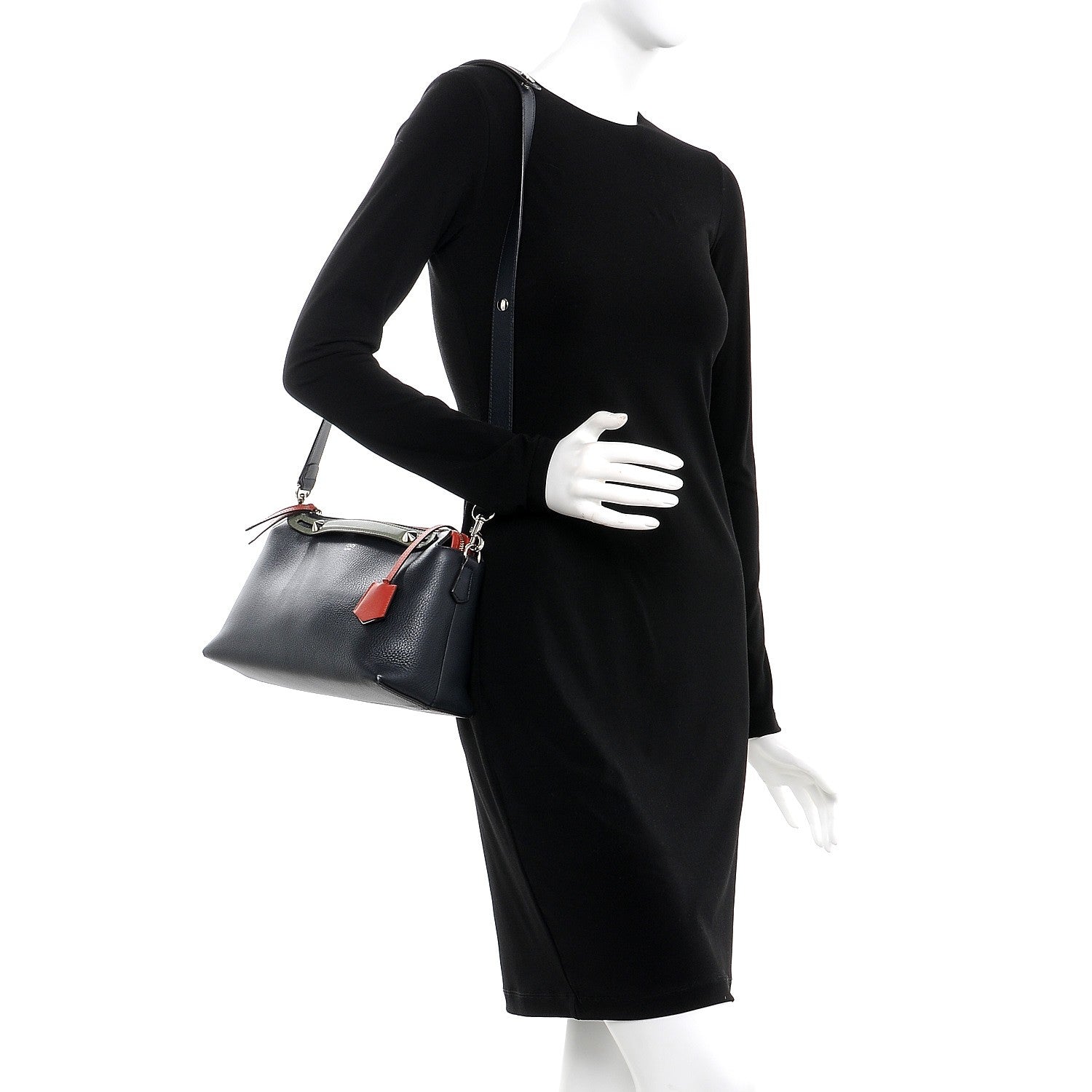 Fendi Vitello Dolce 4 Color Medium By The Way Boston Bag Blue Notte Multicolor 2 of 11