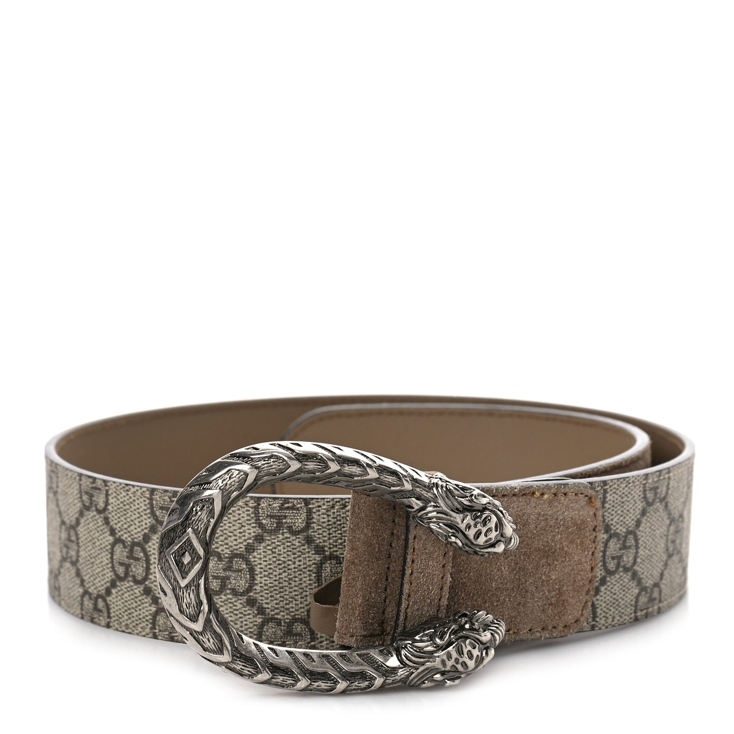 GG Supreme Monogram Suede Dionysus 40mm Belt 75 30 Beige Taupe