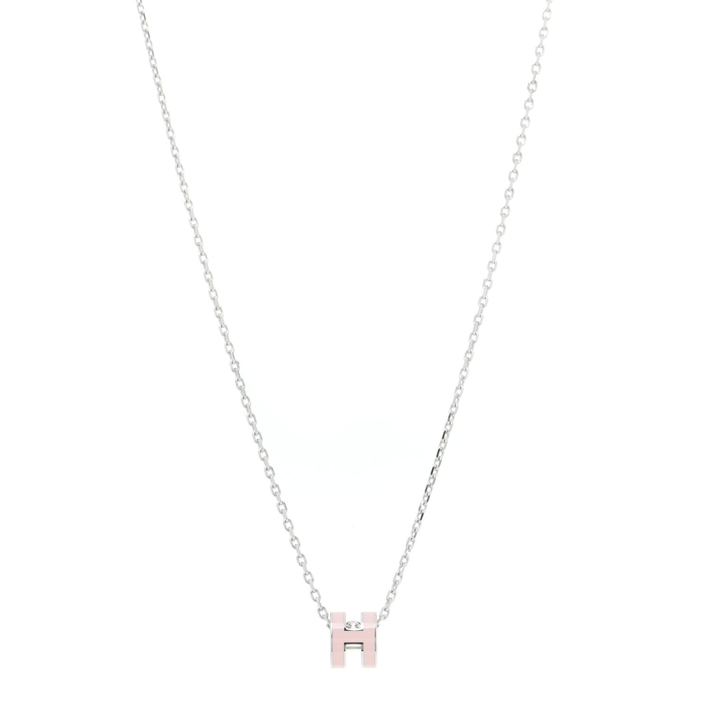 Palladium Mini Pop H Pendant Necklace Rose Dragee