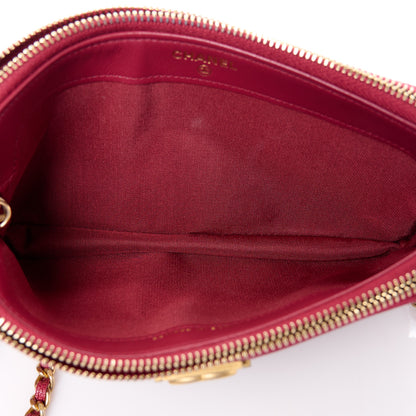 Chanel Caviar Quilted Small Boy Clutch With Chain Burgundy 7 of 14