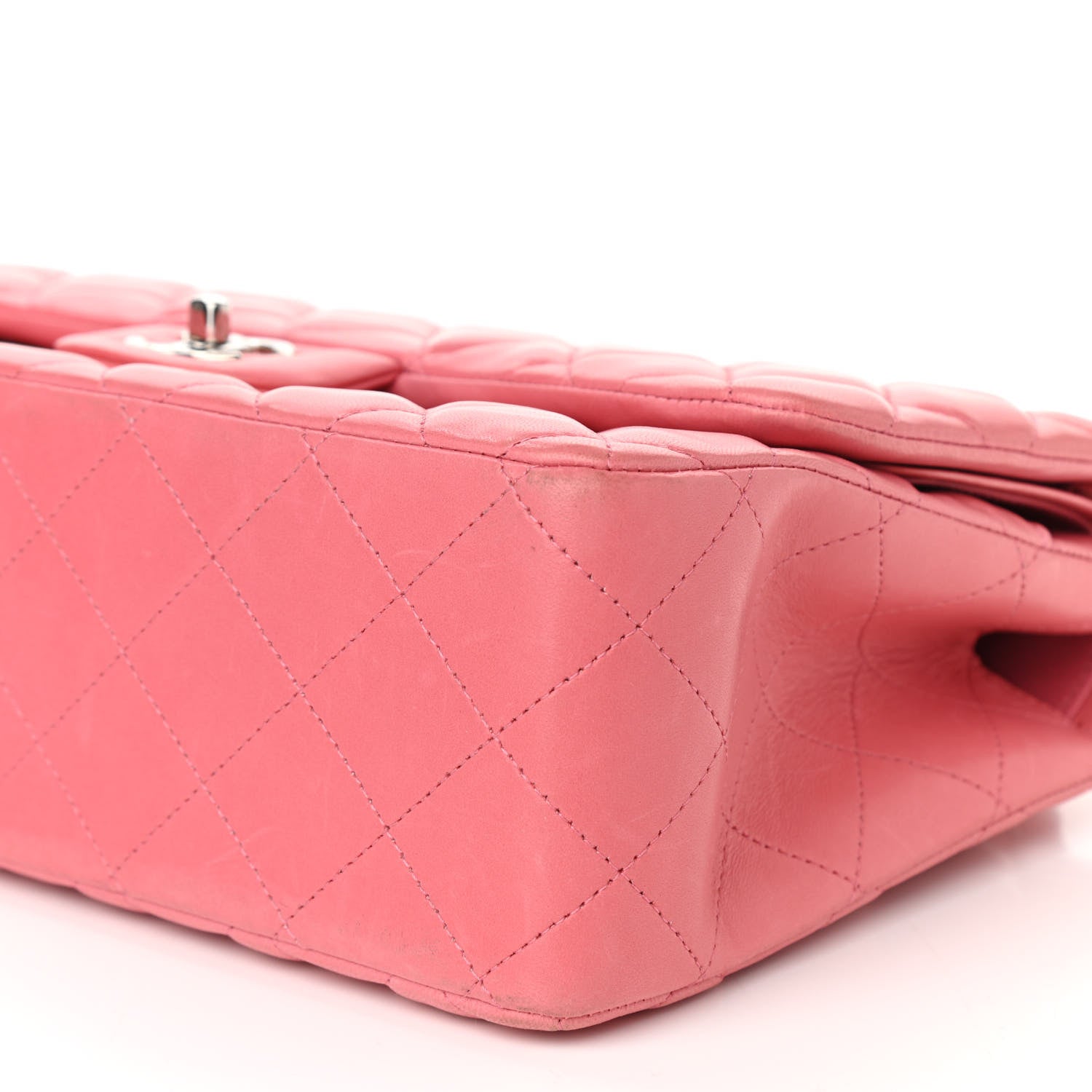 Chanel Lambskin Quilted Jumbo Double Flap Pink 10 of 15