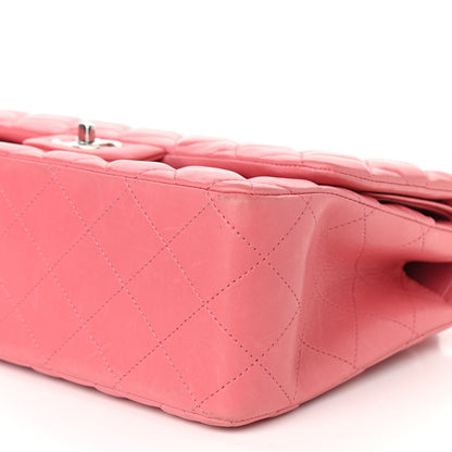 Chanel Lambskin Quilted Jumbo Double Flap Pink 10 of 15