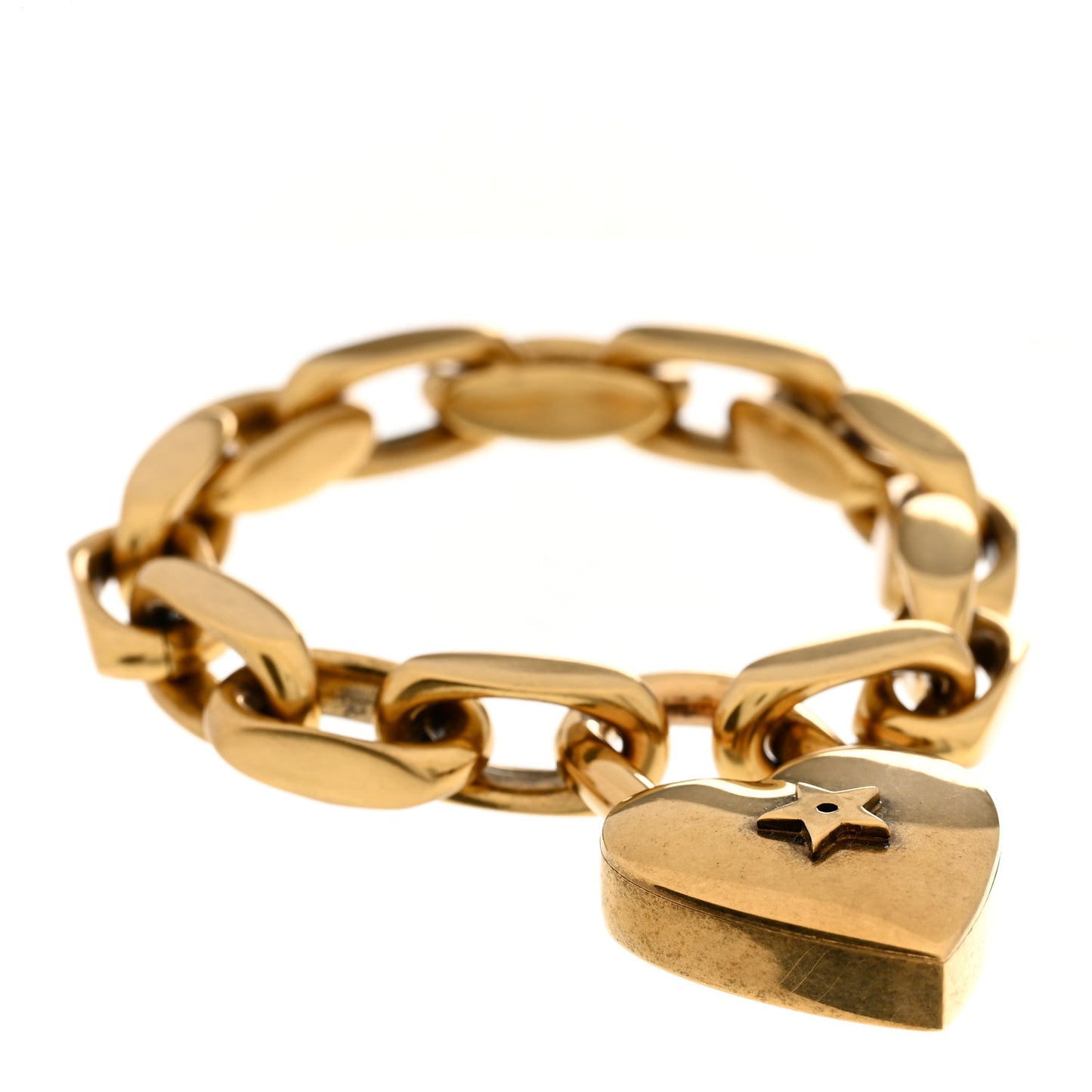 Metal Heart Lock Chain Bracelet Gold