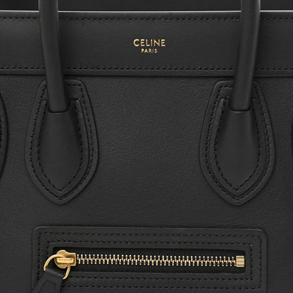 Celine Smooth Calfskin Nano Luggage Black 9 of 12
