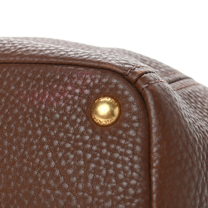 Prada Vitello Daino Double Pocket Shoulder Bag Bruciato 7 of 8