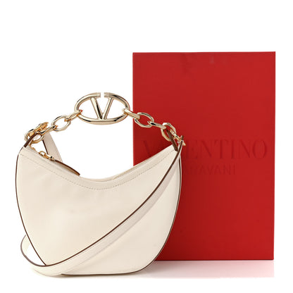 Valentino Garavani Nappa Mini Vlogo Moon Hobo Bag Ivory 20 of 20