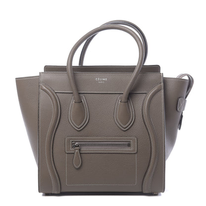 Celine Drummed Calfskin Micro Luggage Souris 1 of 9