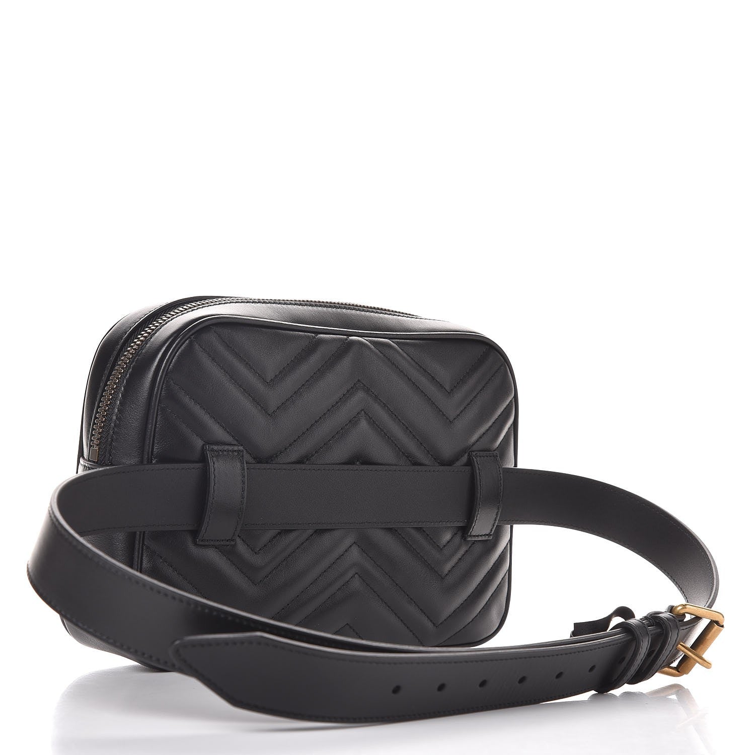 Gucci Calfskin Matelasse Mens GG Marmont Belt Bag 100 40 Black 3 of 9