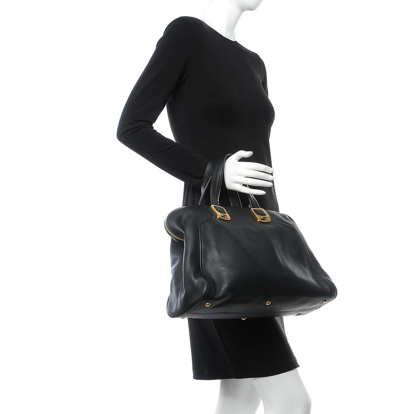 Vitello Dolce Marmol Large Chameleon Tote Black