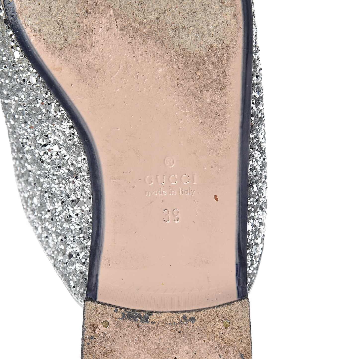 Glitter Womens Princetown Slippers 39 Silver