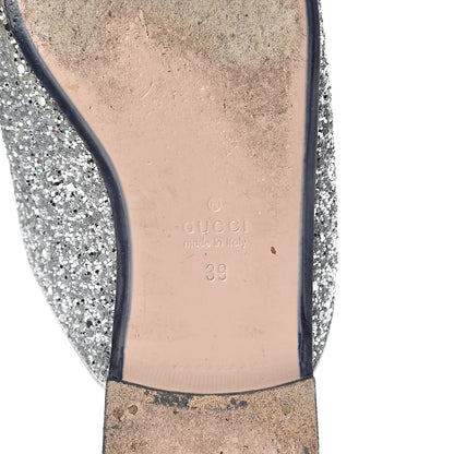 Gucci Glitter Womens Princetown Slippers 39 Silver 9 of 15