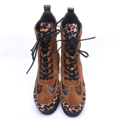 Louis Vuitton Suede Calfskin Monogram Laureate Platform Desert Boots 36 Cognac 8 of 12
