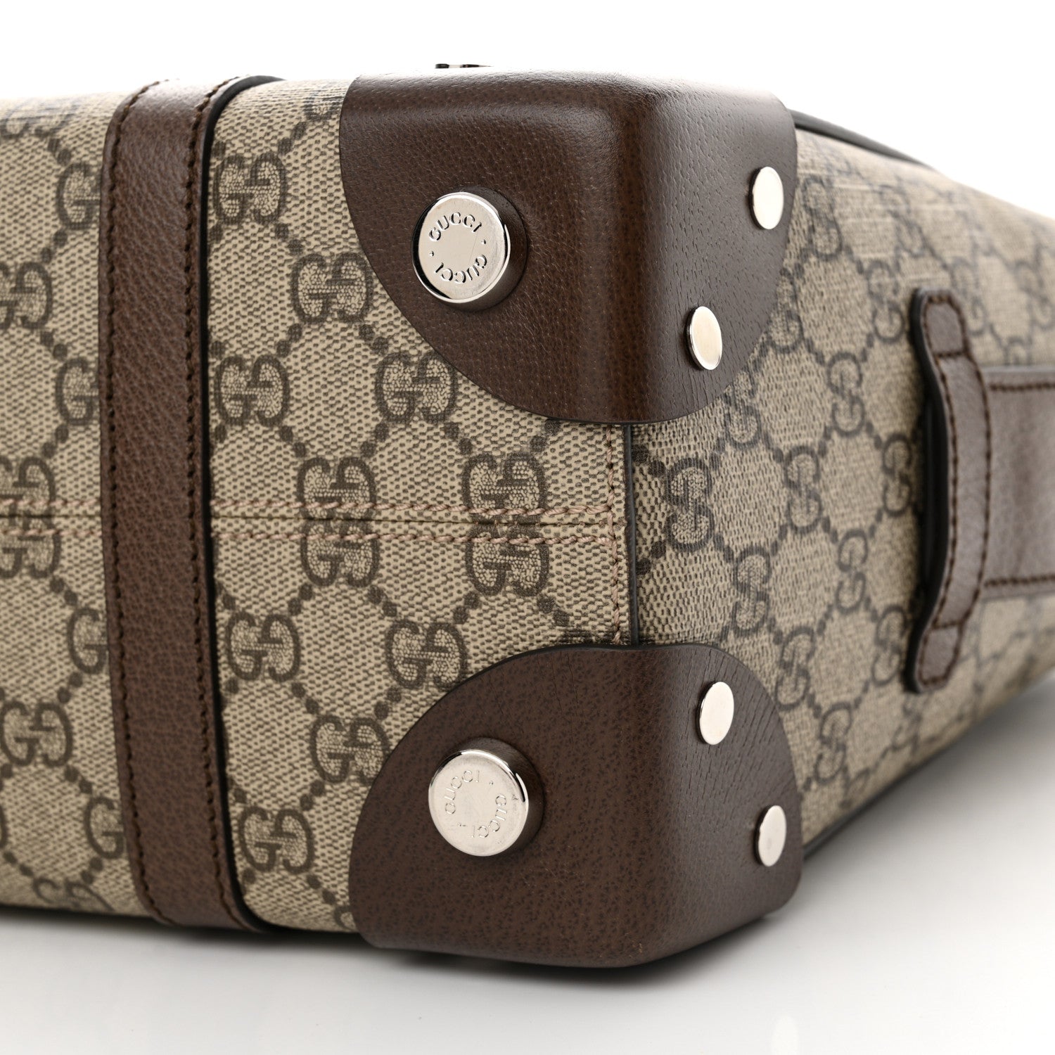Gucci GG Supreme Monogram Textured Dollar Calfskin Small Detail Tote Beige Ebony New Acero 10 of 12