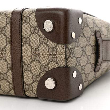 Gucci GG Supreme Monogram Textured Dollar Calfskin Small Detail Tote Beige Ebony New Acero 10 of 12