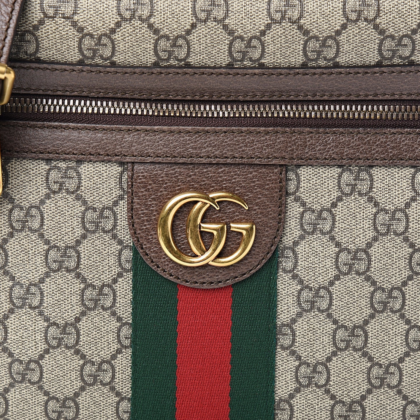GG Supreme Monogram Web Small Ophidia Messenger Bag Brown