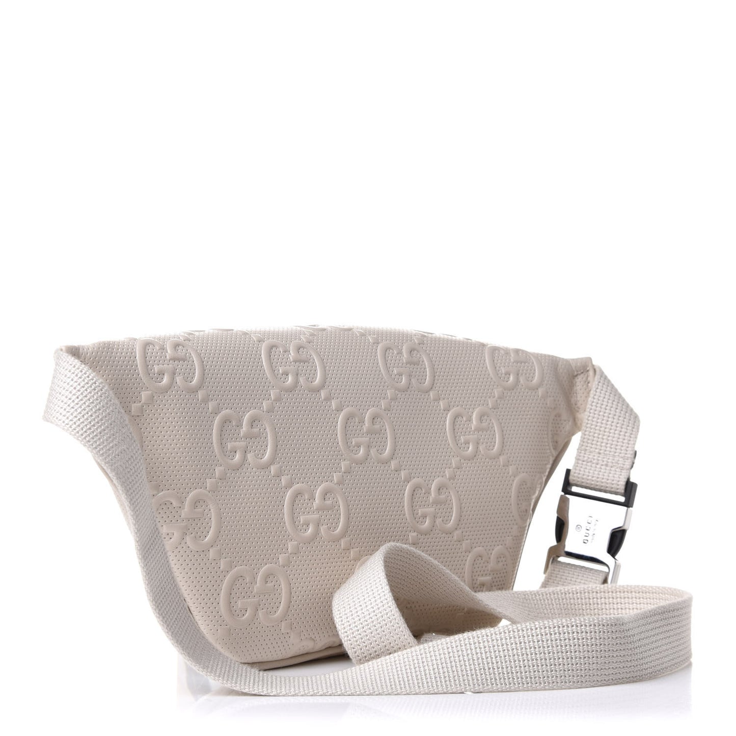Calfskin GG Tennis Embossed Belt Bag Mystic White