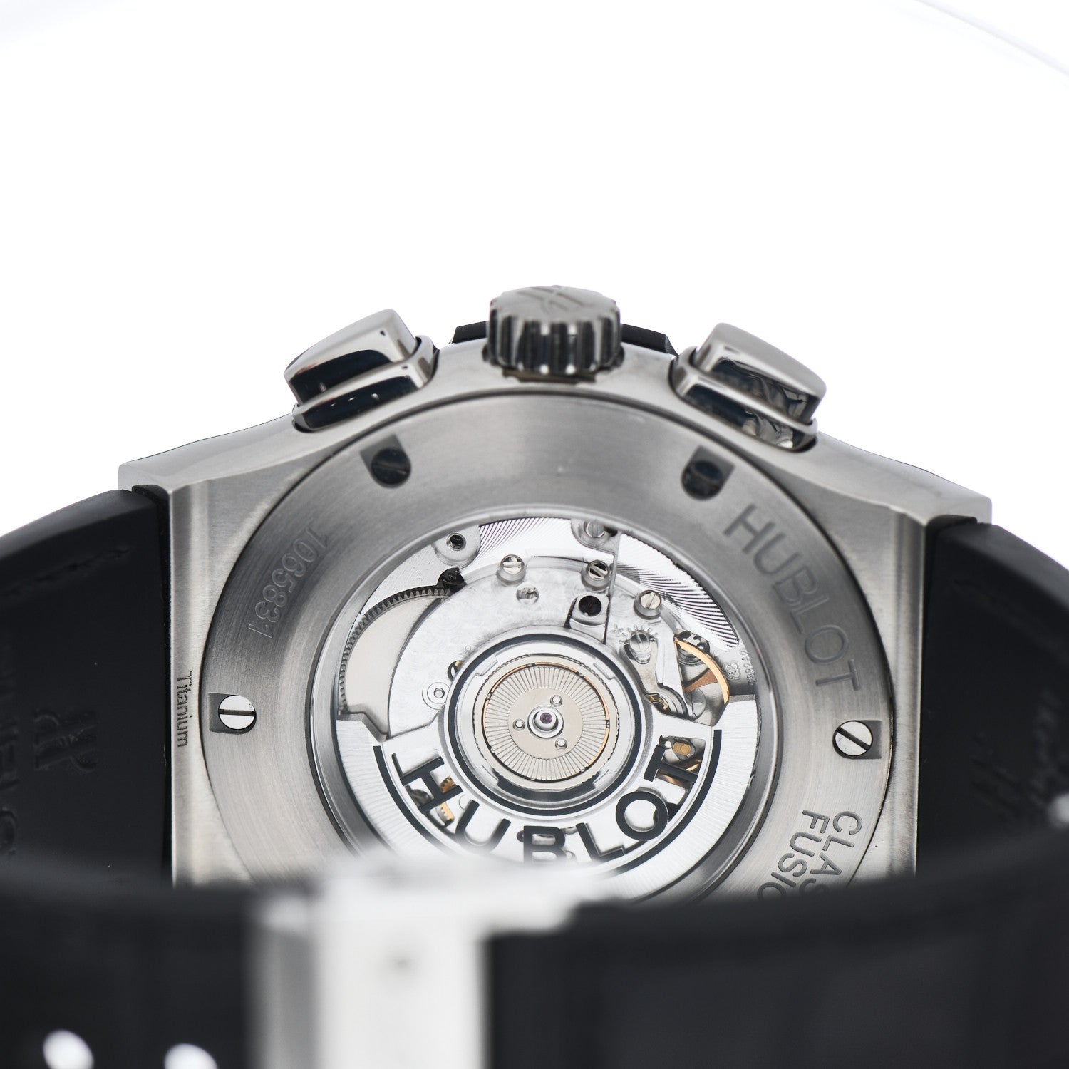 Hublot Titanium Alligator 45mm Classic Fusion Aerofusion Chronograph Automatic Watch Black 525.NX.0170.LR 4 of 5