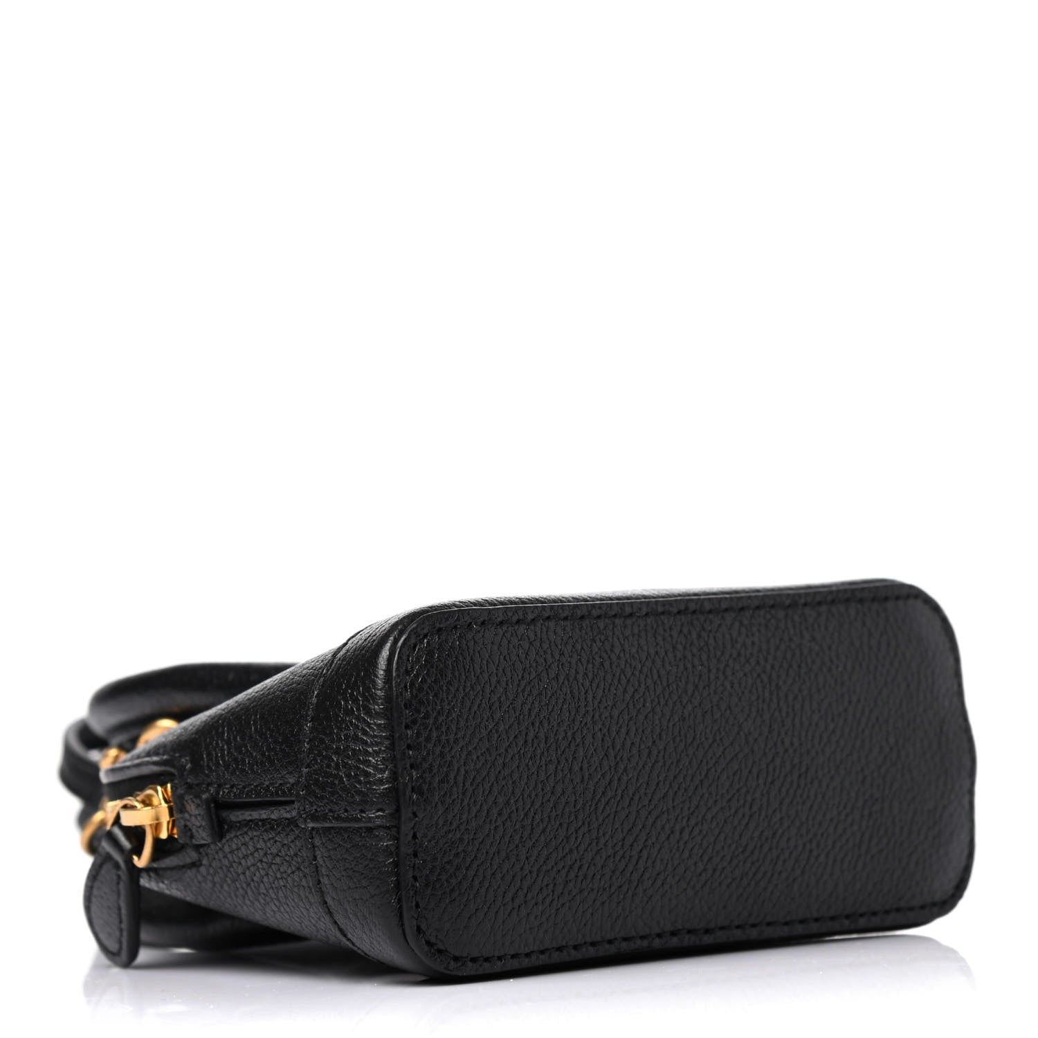Balenciaga Grained Calfskin Logo Mini Ville Top Handle Bag Black White 3 of 4