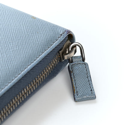 Prada Saffiano Zip Around Document Wallet Lago 11 of 13