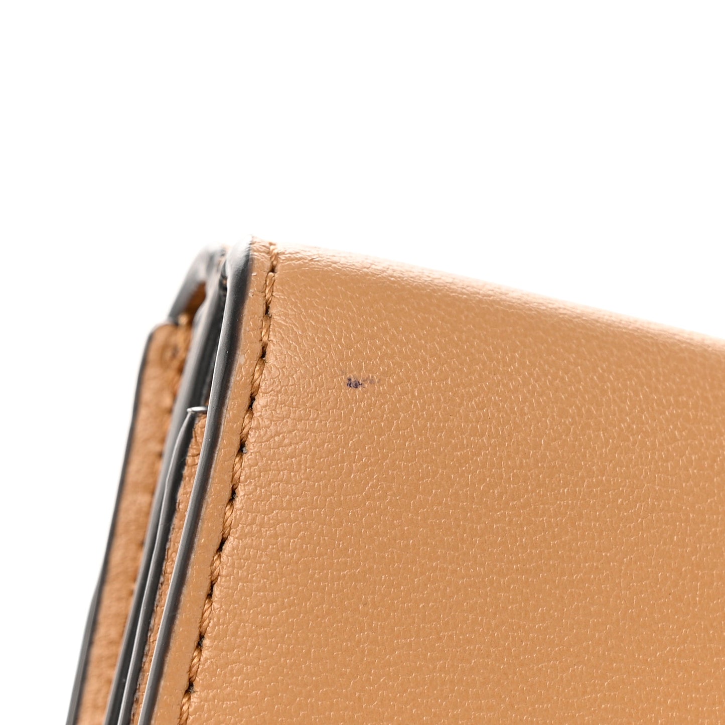 Nappa Matisse FF Diagonal Embossed Micro Tri-Fold Wallet Miele Scuro