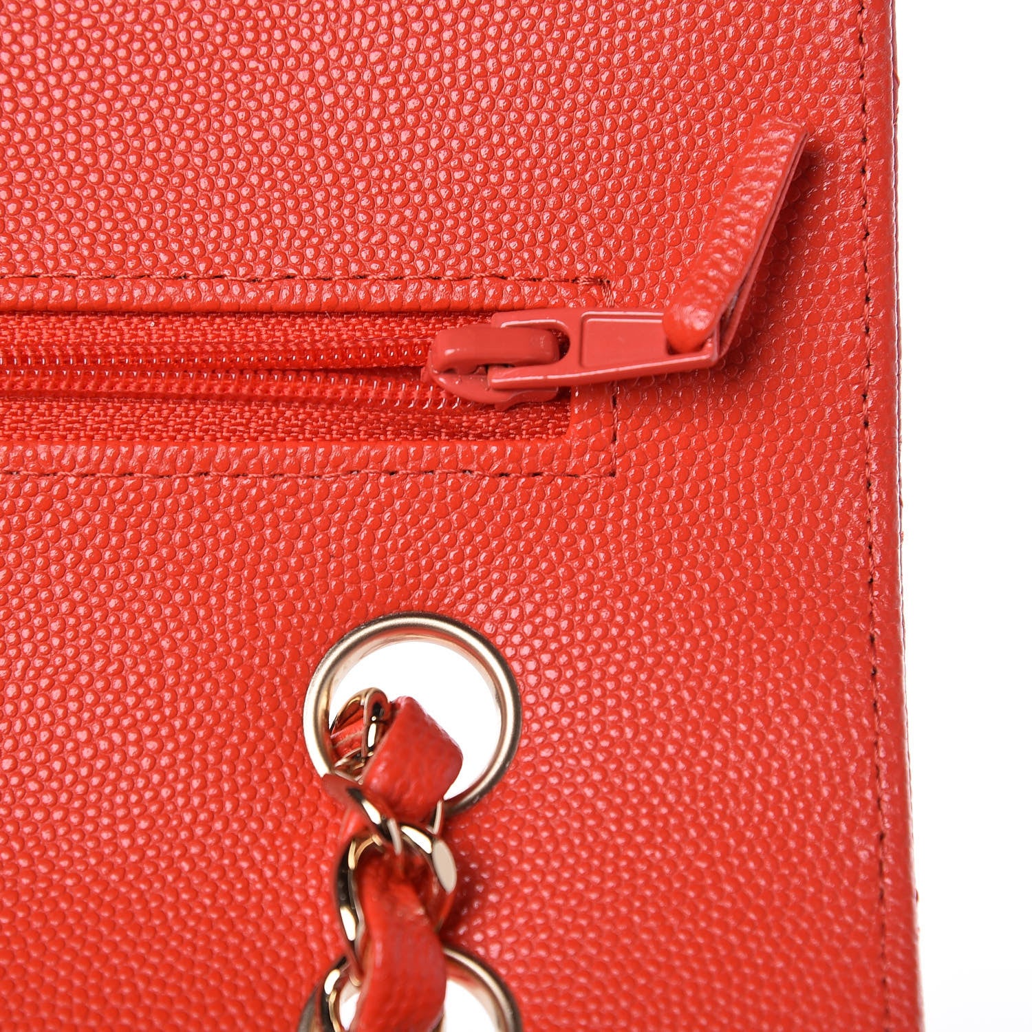 Chanel Caviar Quilted Medium Double Flap Red 11 of 17